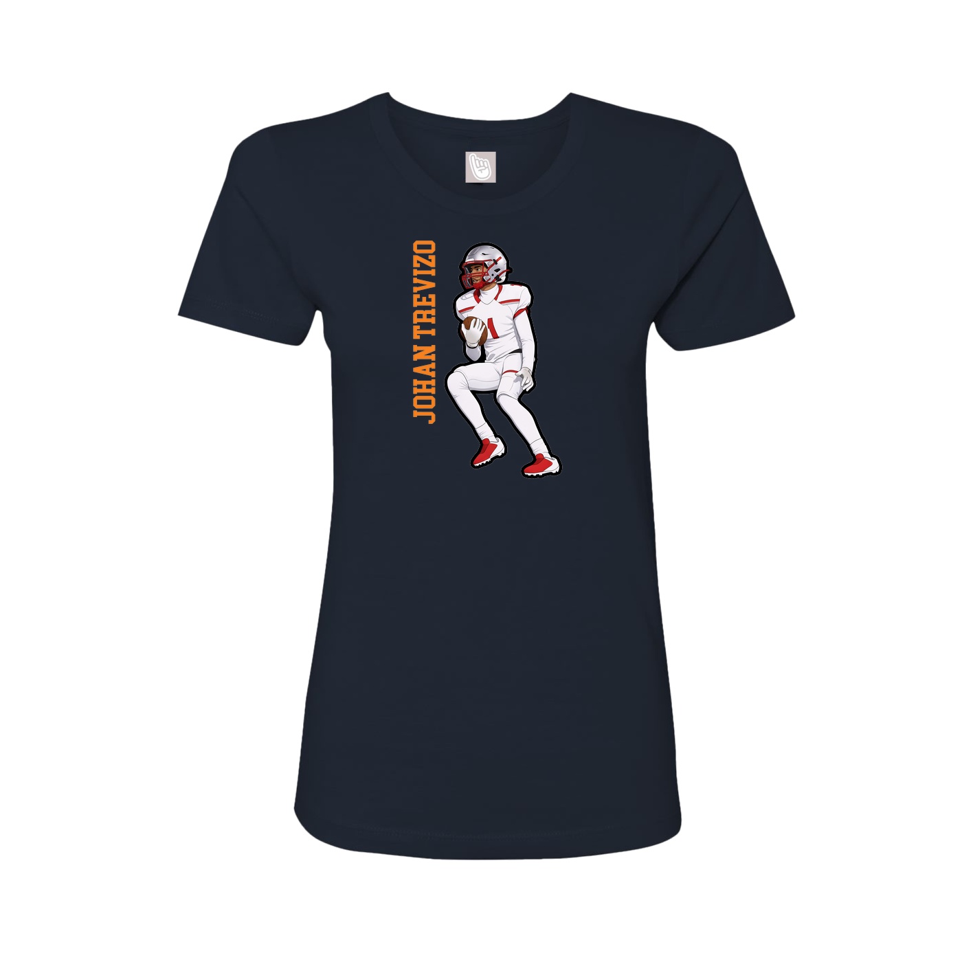 Fitted Women's Tee — Name Vertical in Navy