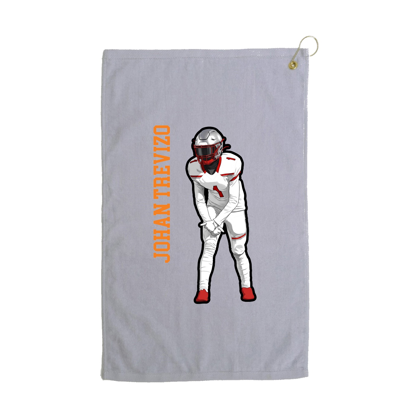 Golf Towel — Name Vertical in Grey