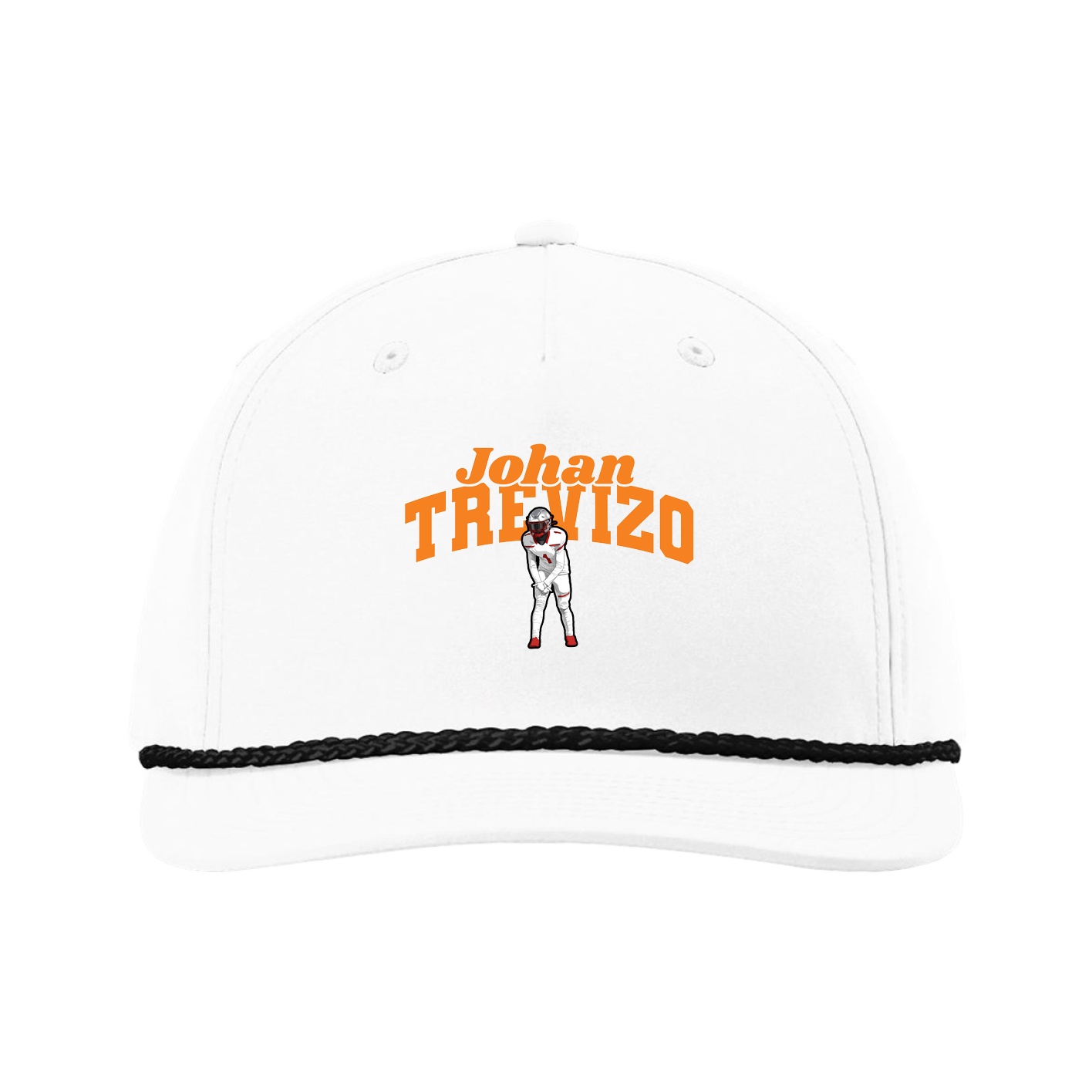 Five-Panel Classic Rope Cap — Signature Arch in White