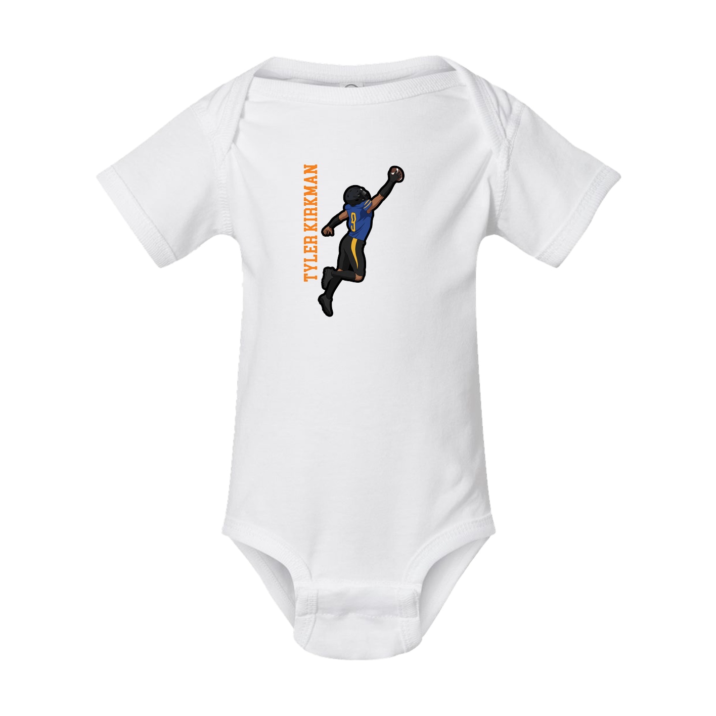 Baby Onesie — Name Vertical in White