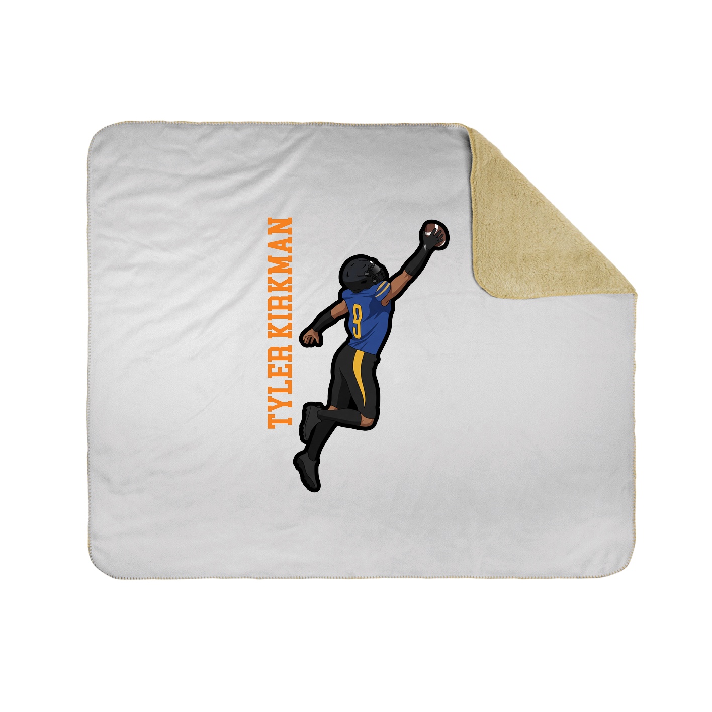 Throw Blanket — Name Vertical in White