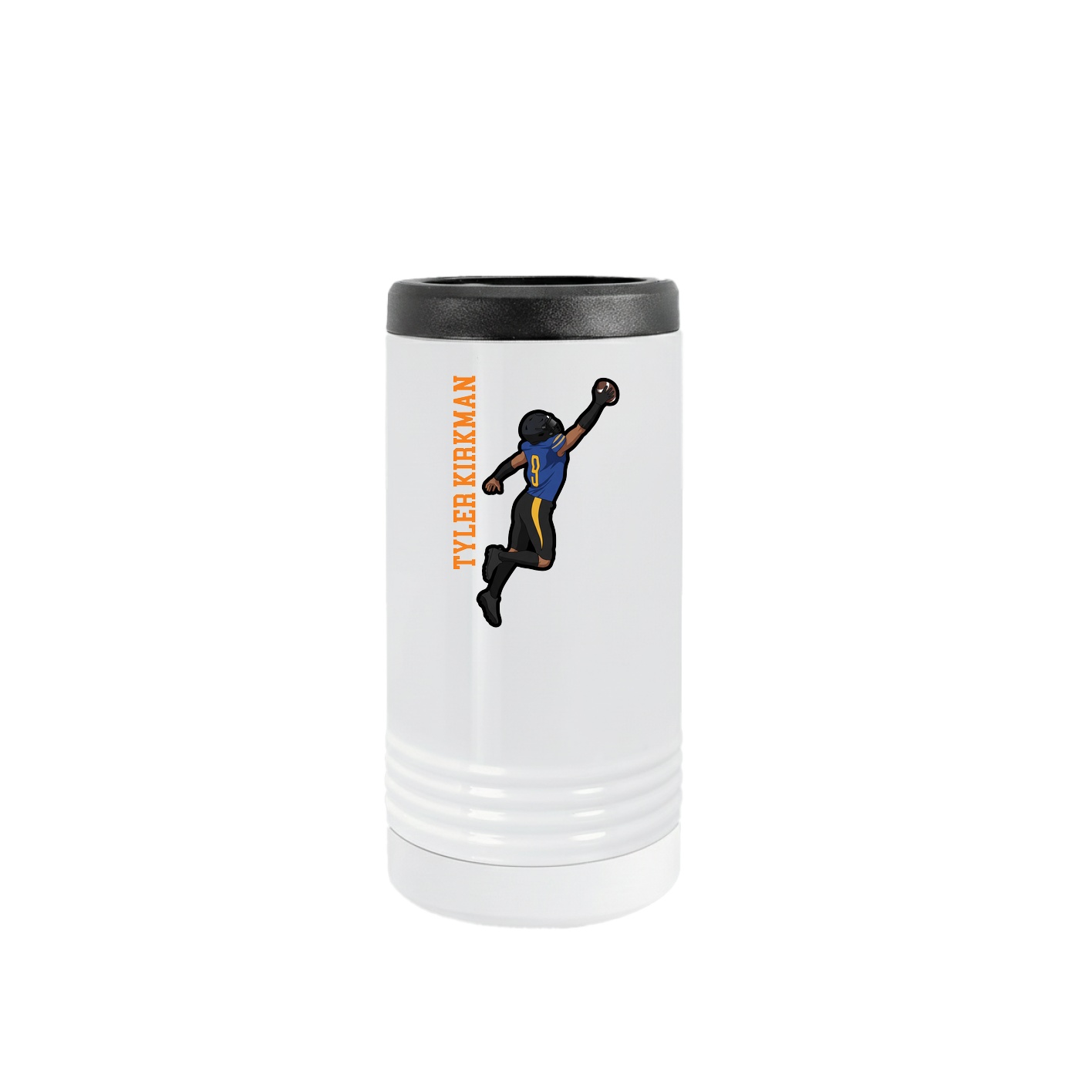 Slim Beverage Holder — Name Vertical in White