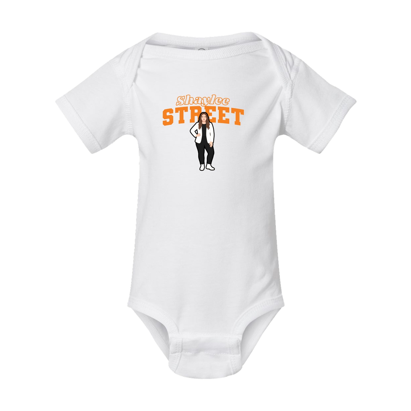Baby Onesie — Name Arch in White