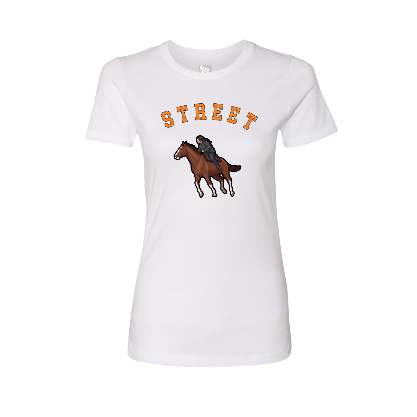 Fitted Women's Tee — Shirsey Arch in White