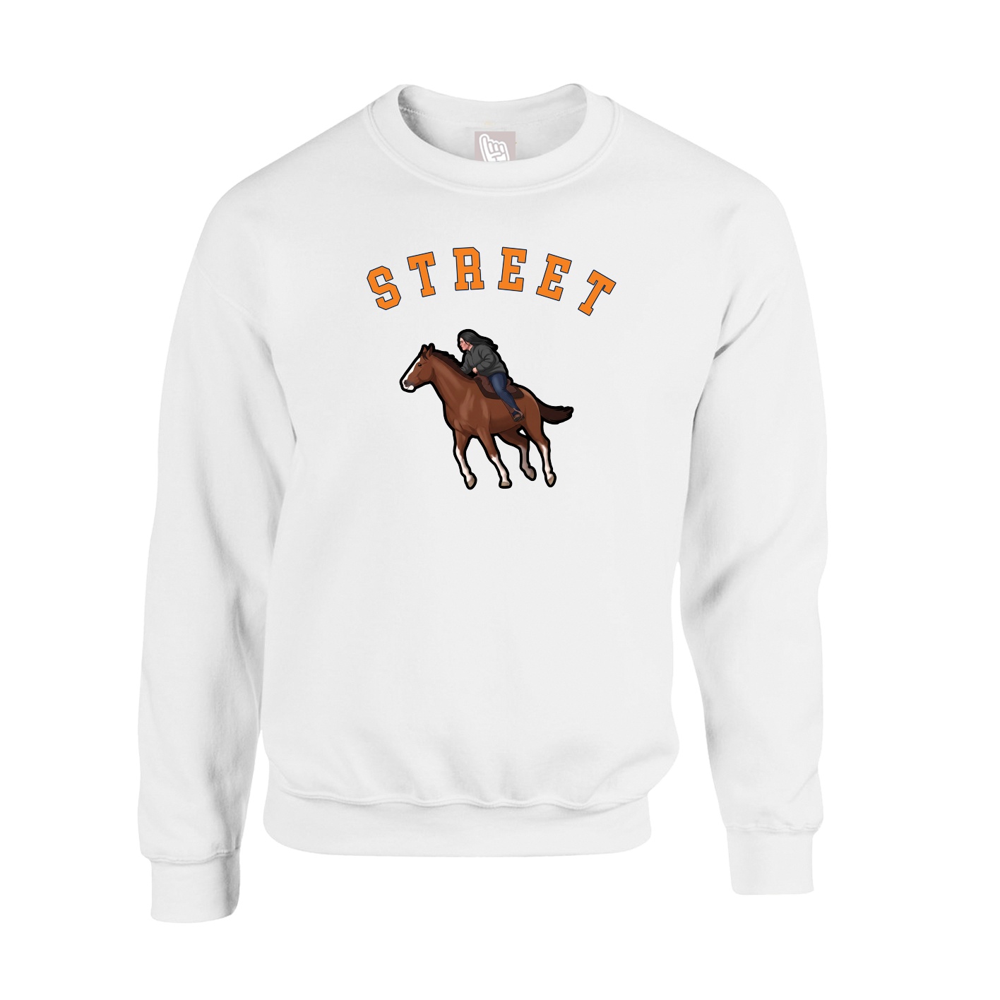 Fleece Crew — Shirsey Arch in White