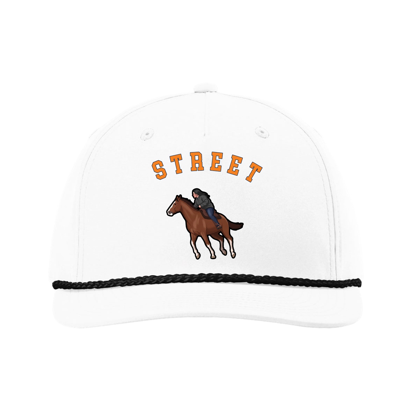Five-Panel Classic Rope Cap — Shirsey Arch in White
