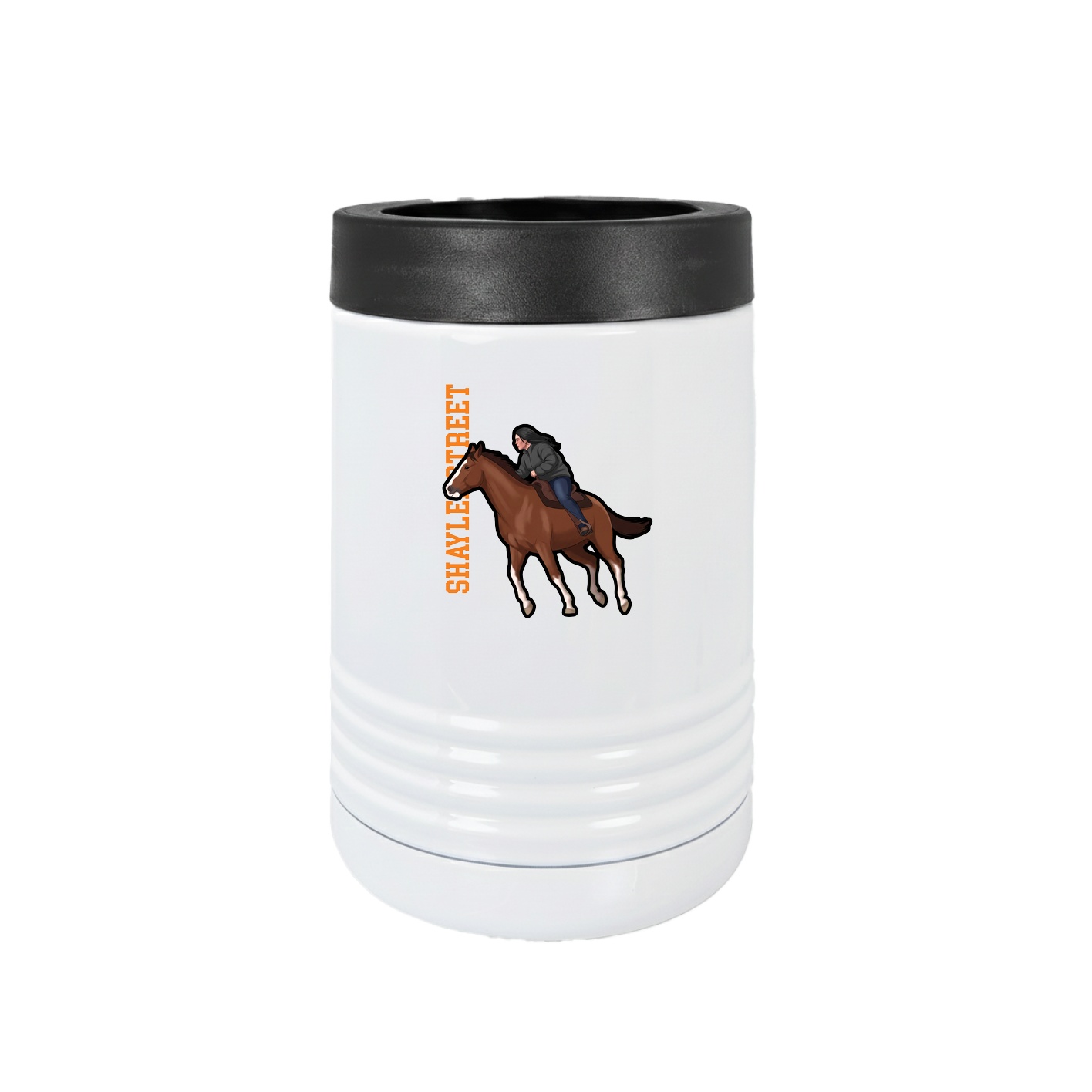 Beverage Holder — Name Vertical in White