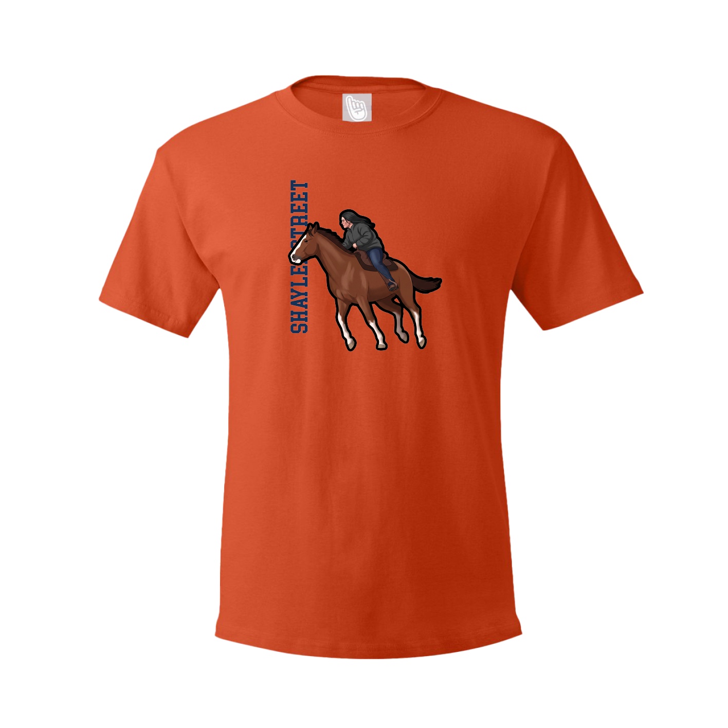 Tee — Name Vertical in Orange