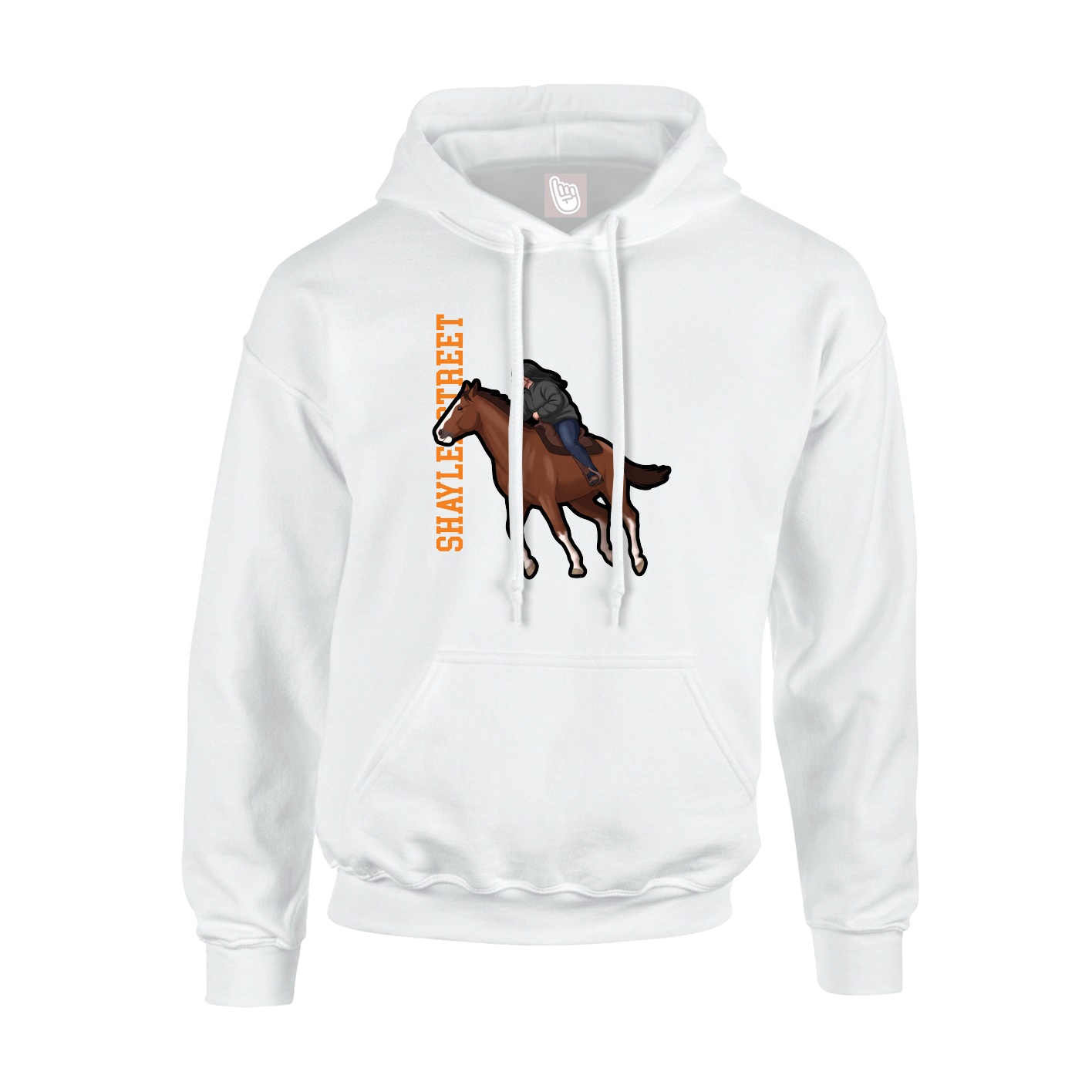 Youth Hoodie — Name Vertical in White