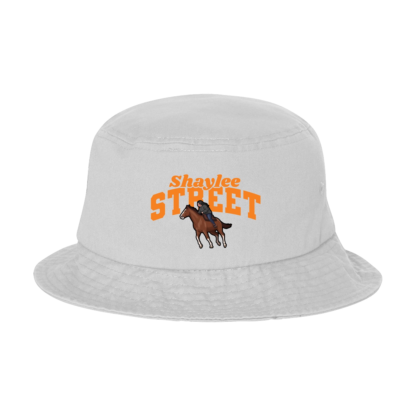 Bucket Cap — Signature Arch in White