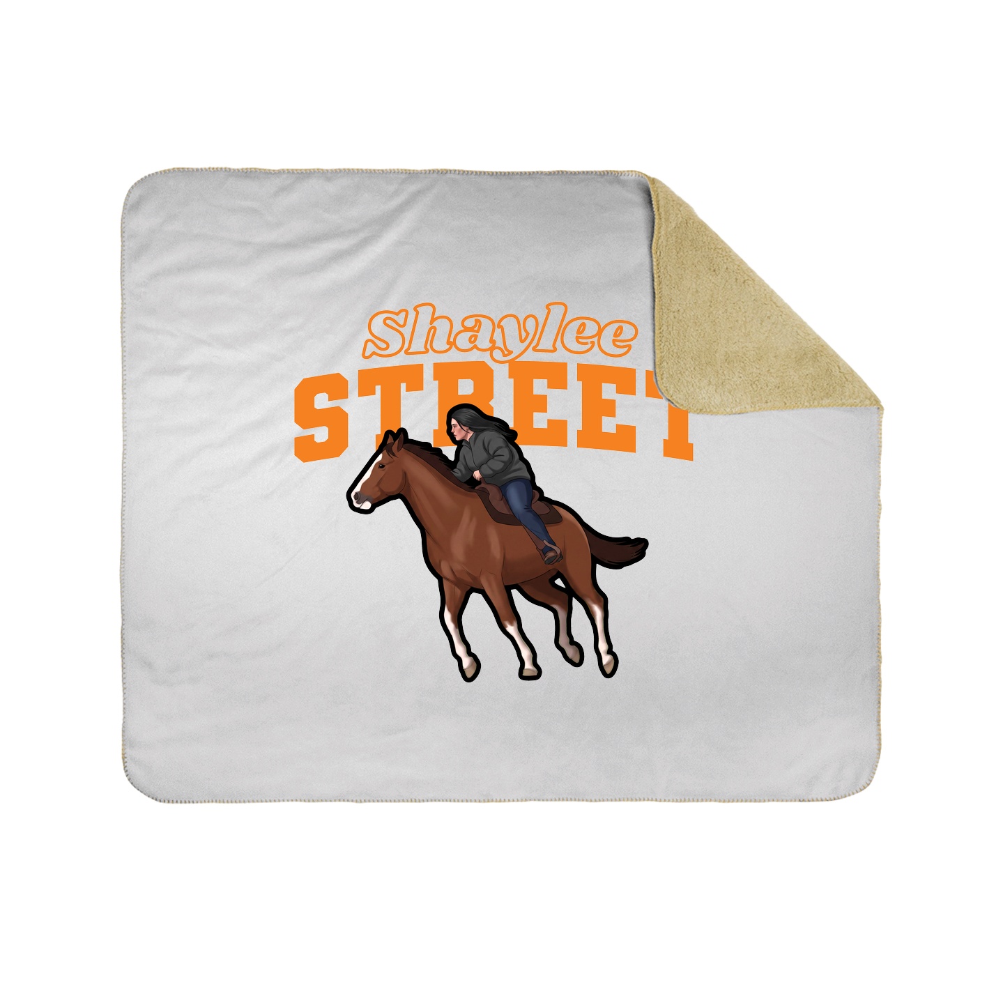Throw Blanket — Name Arch in White