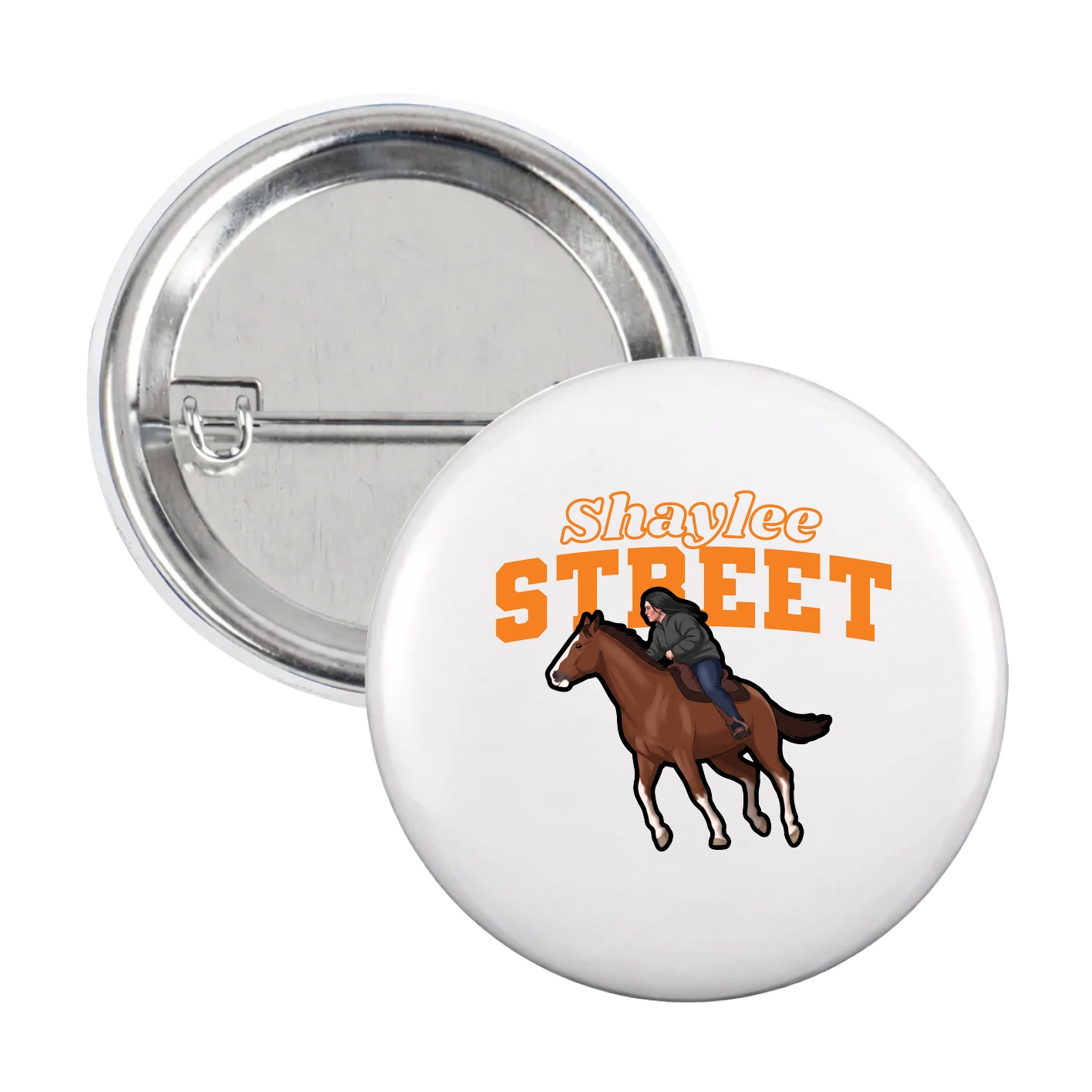 Game Day Button — Name Arch in White