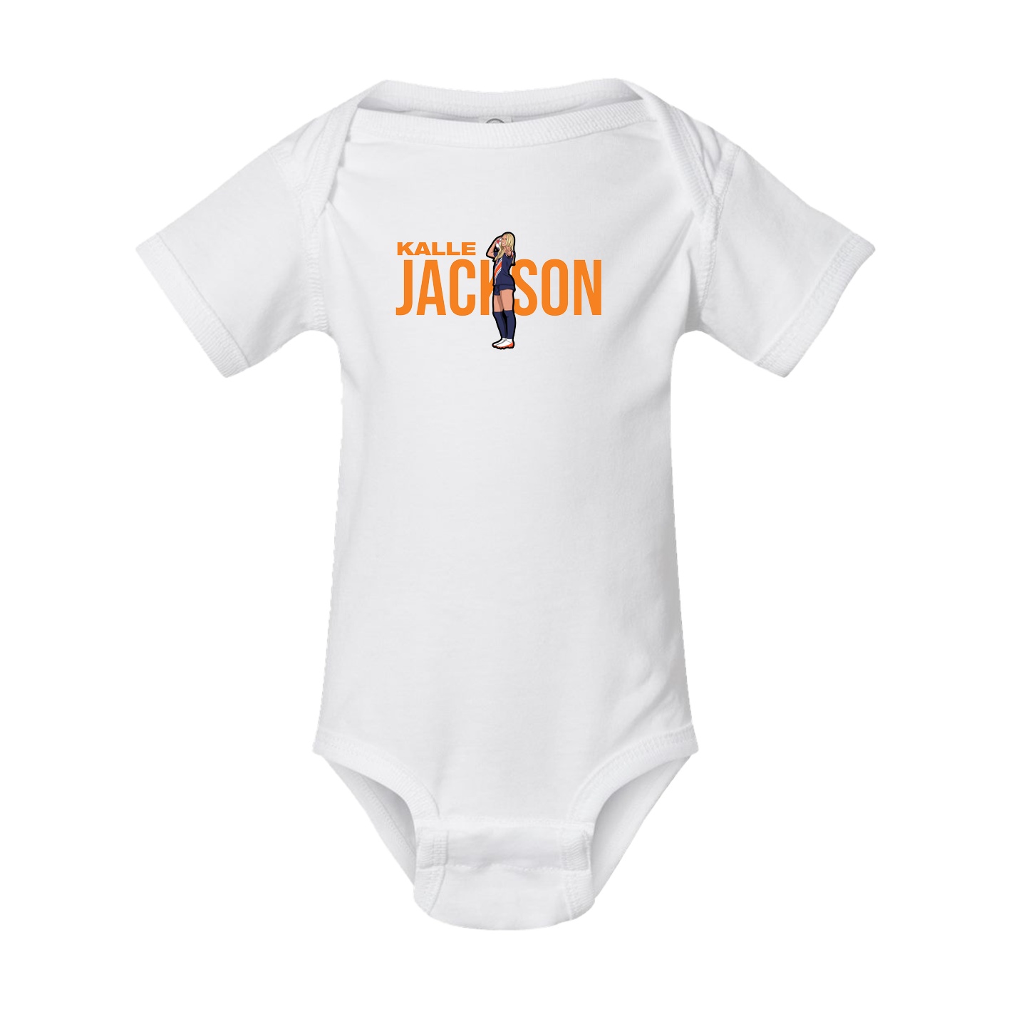 Baby Onesie — Player Name in White