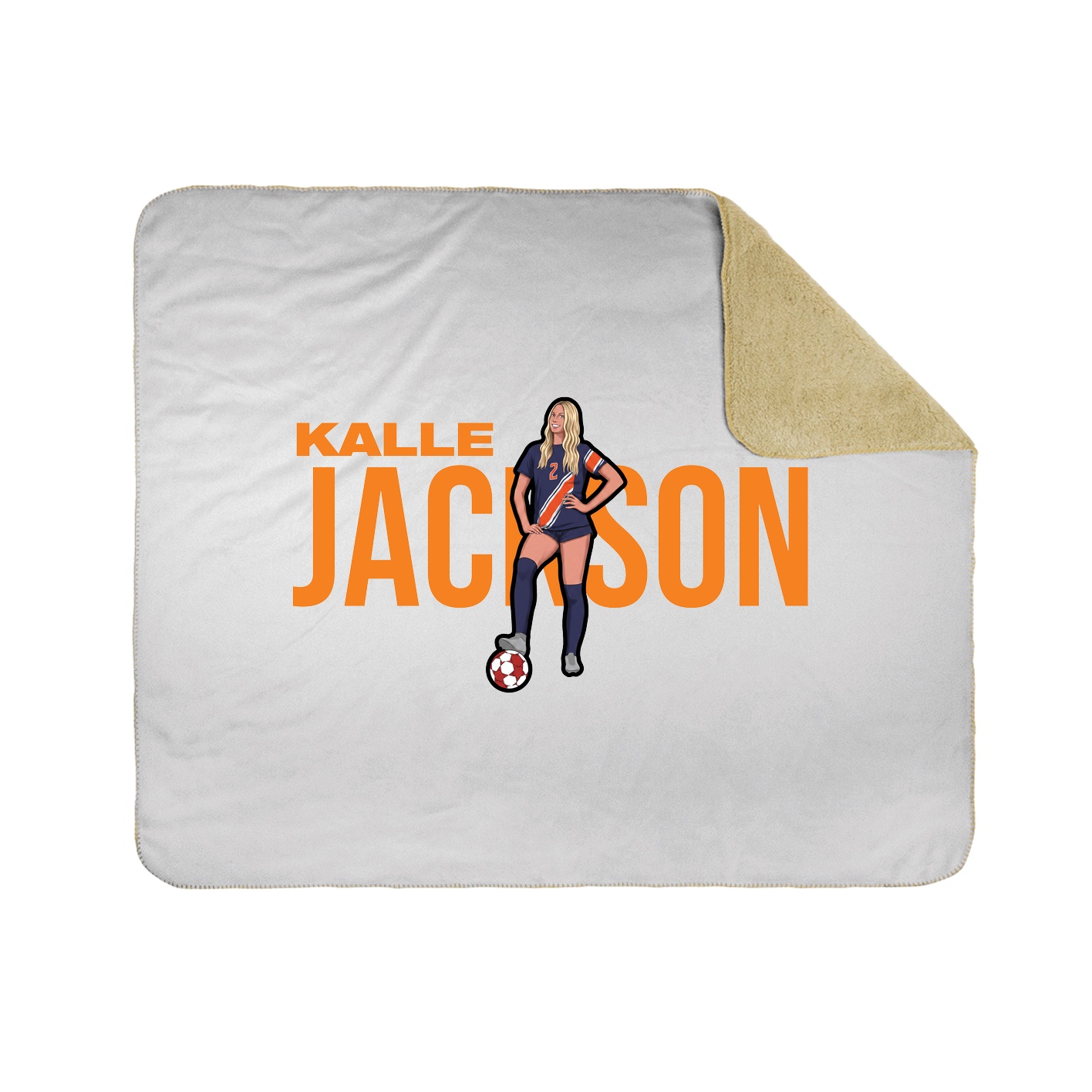 Throw Blanket — Player Name in White