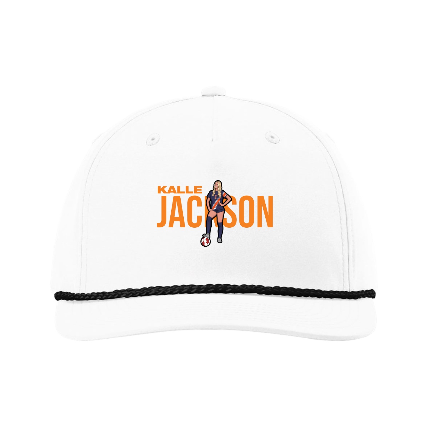 Five-Panel Classic Rope Cap — Player Name in White