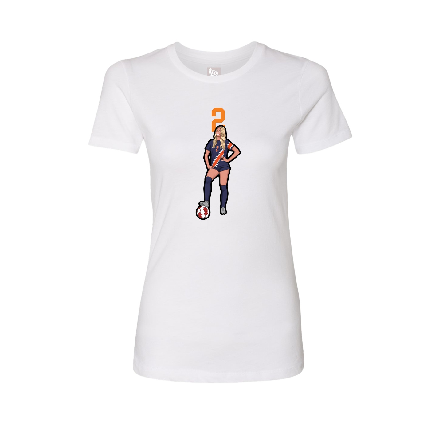 Fitted Women's Tee — Number Top in White