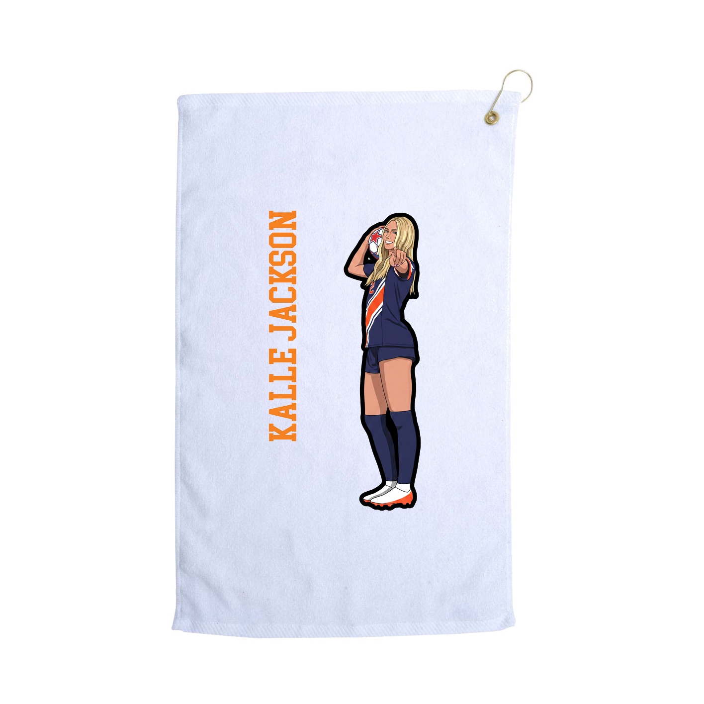 Golf Towel — Name Vertical in White