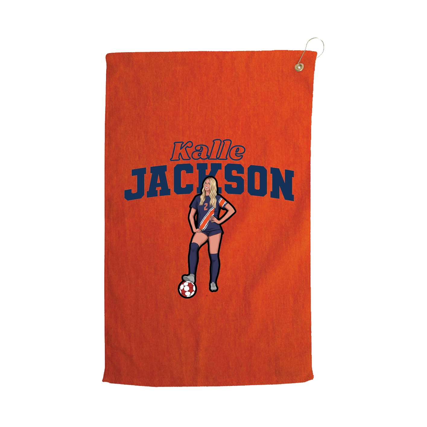 Golf Towel — Name Arch in Orange