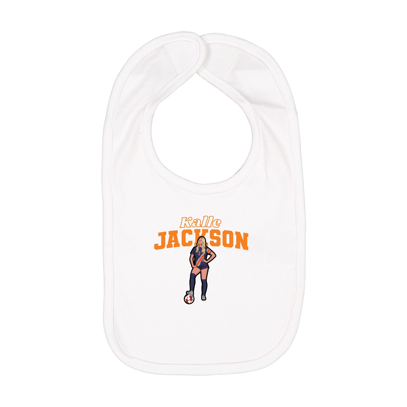 Infant Bib — Name Arch in White