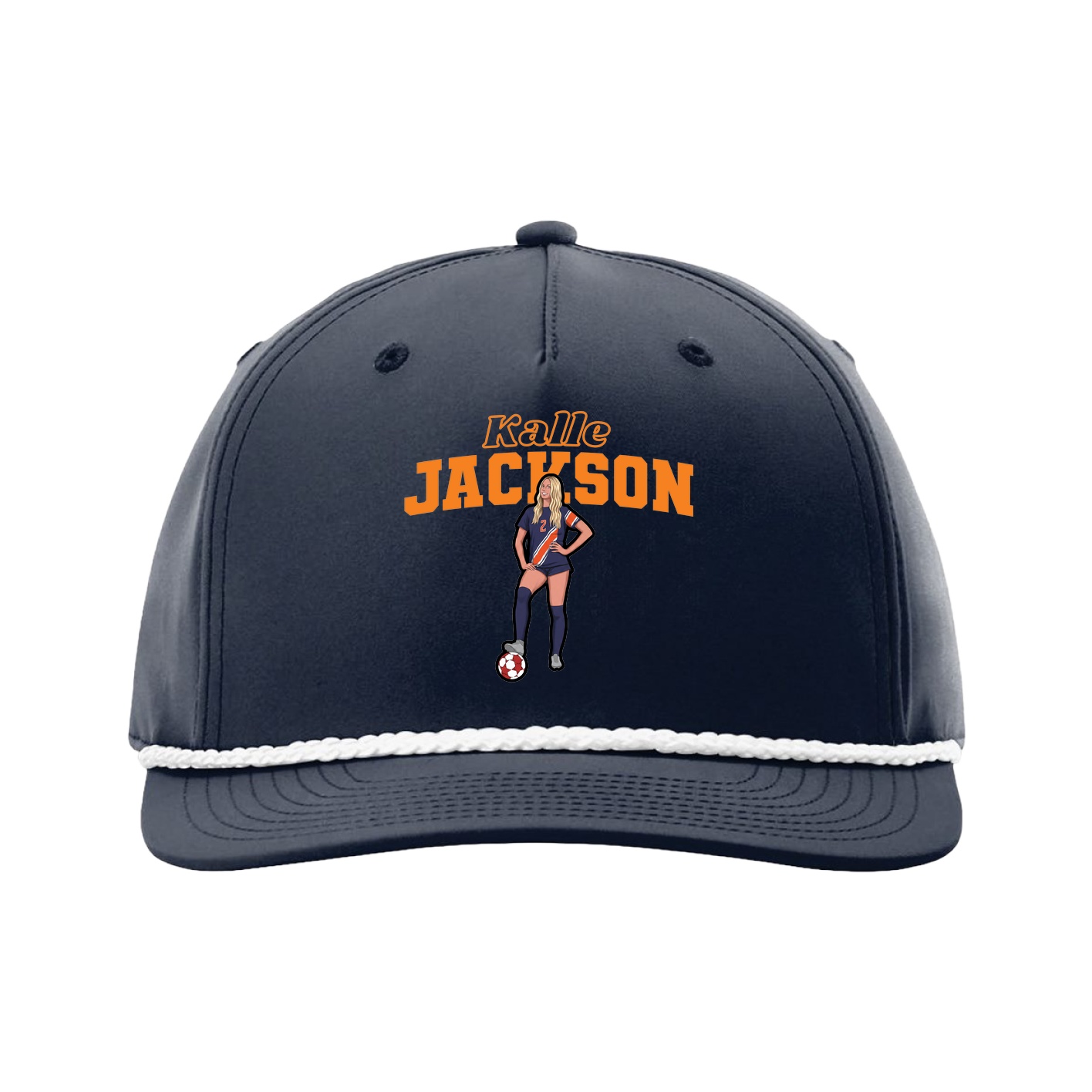 Five-Panel Classic Rope Cap — Name Arch in Navy