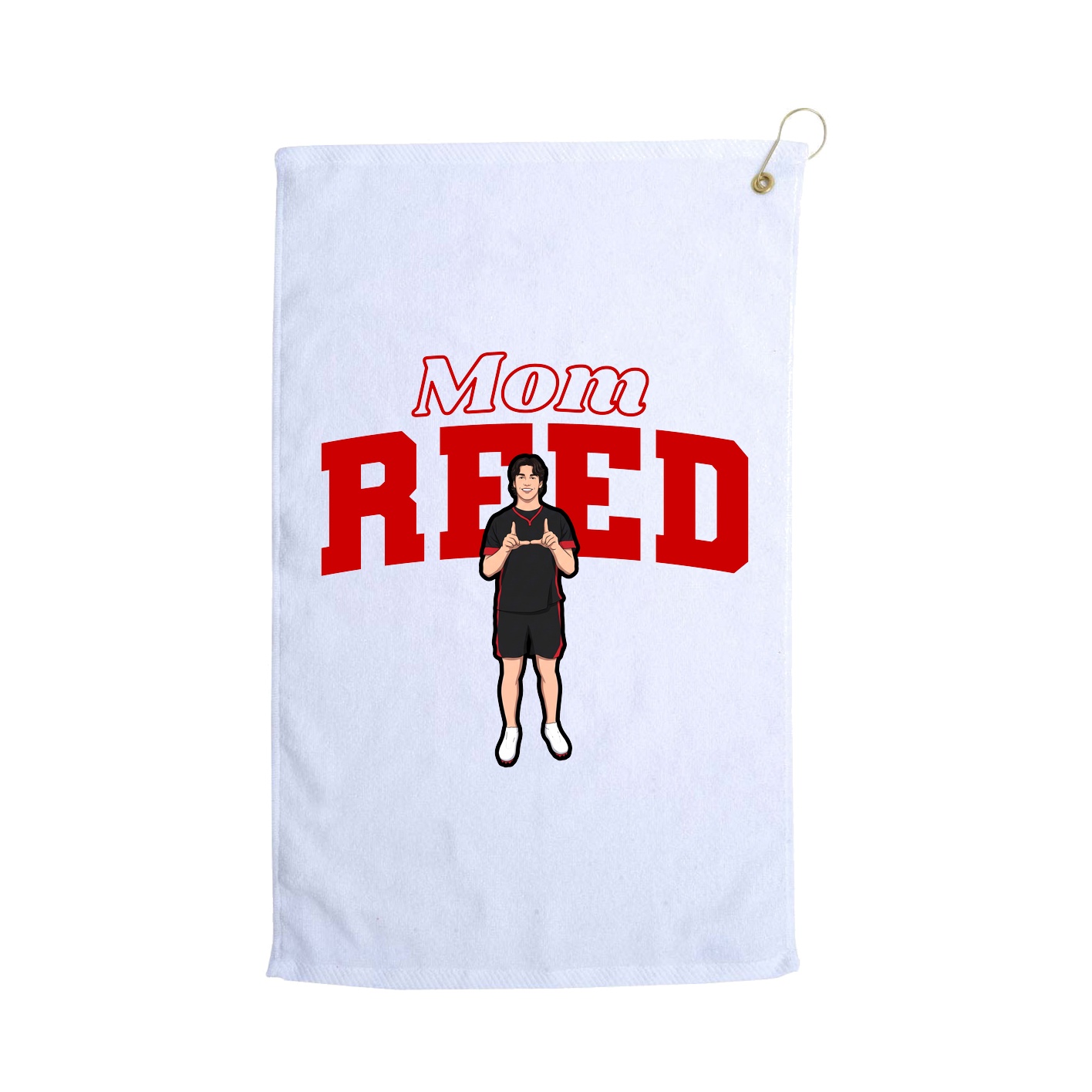 Golf Towel — Mothers Day Block in White