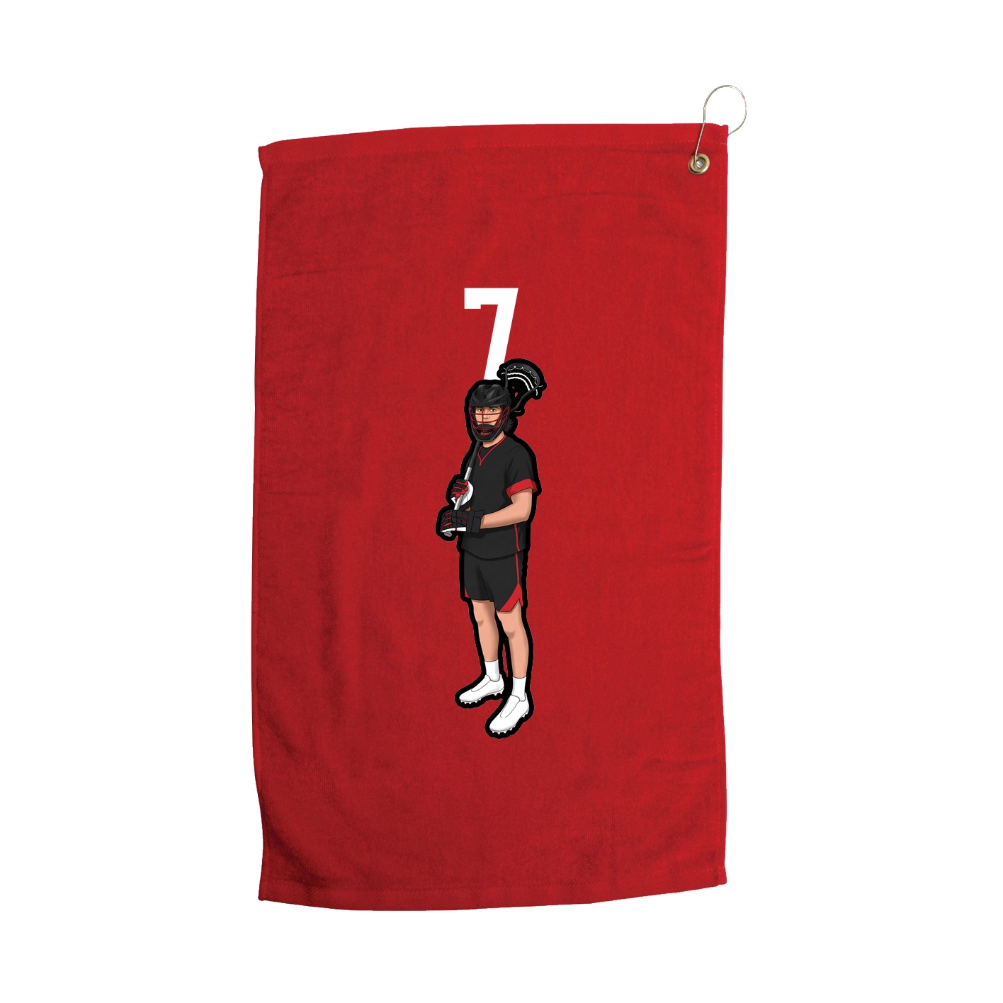 Golf Towel — Number Top in Red