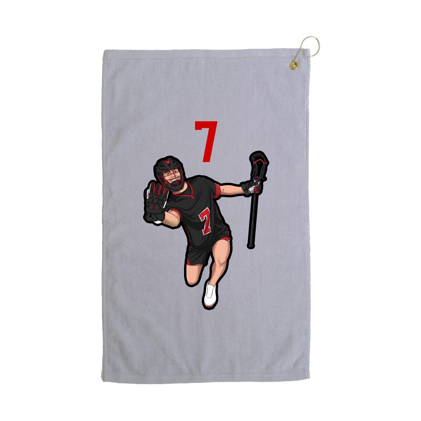 Golf Towel — Number Top in Grey