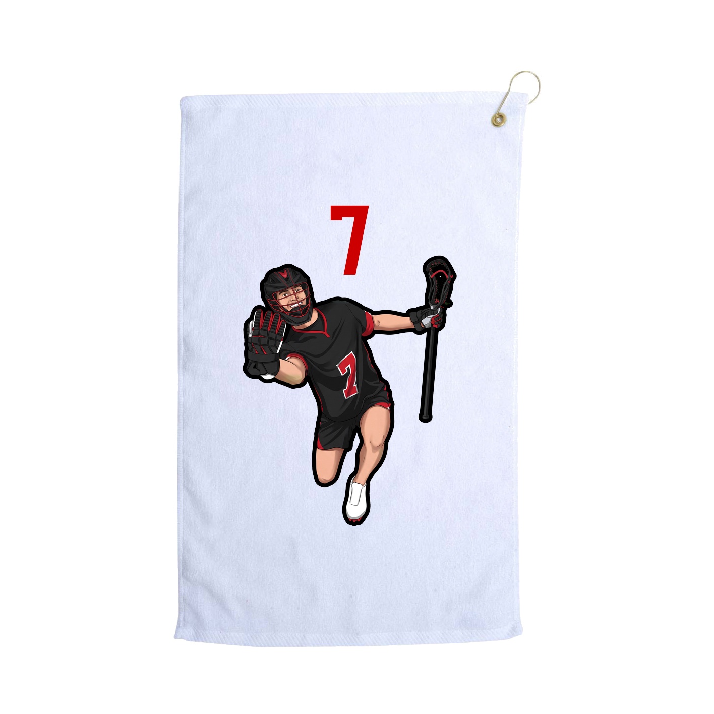 Golf Towel — Number Top in White