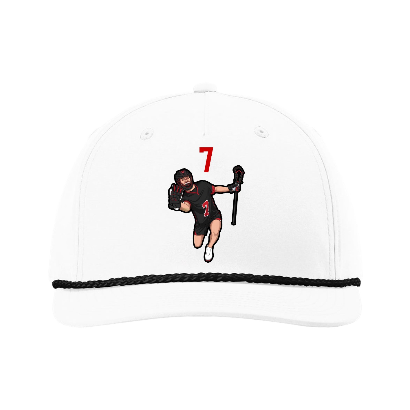 Five-Panel Classic Rope Cap — Number Top in White