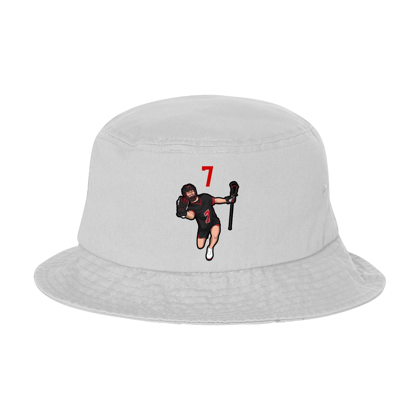 Bucket Cap — Number Top in White