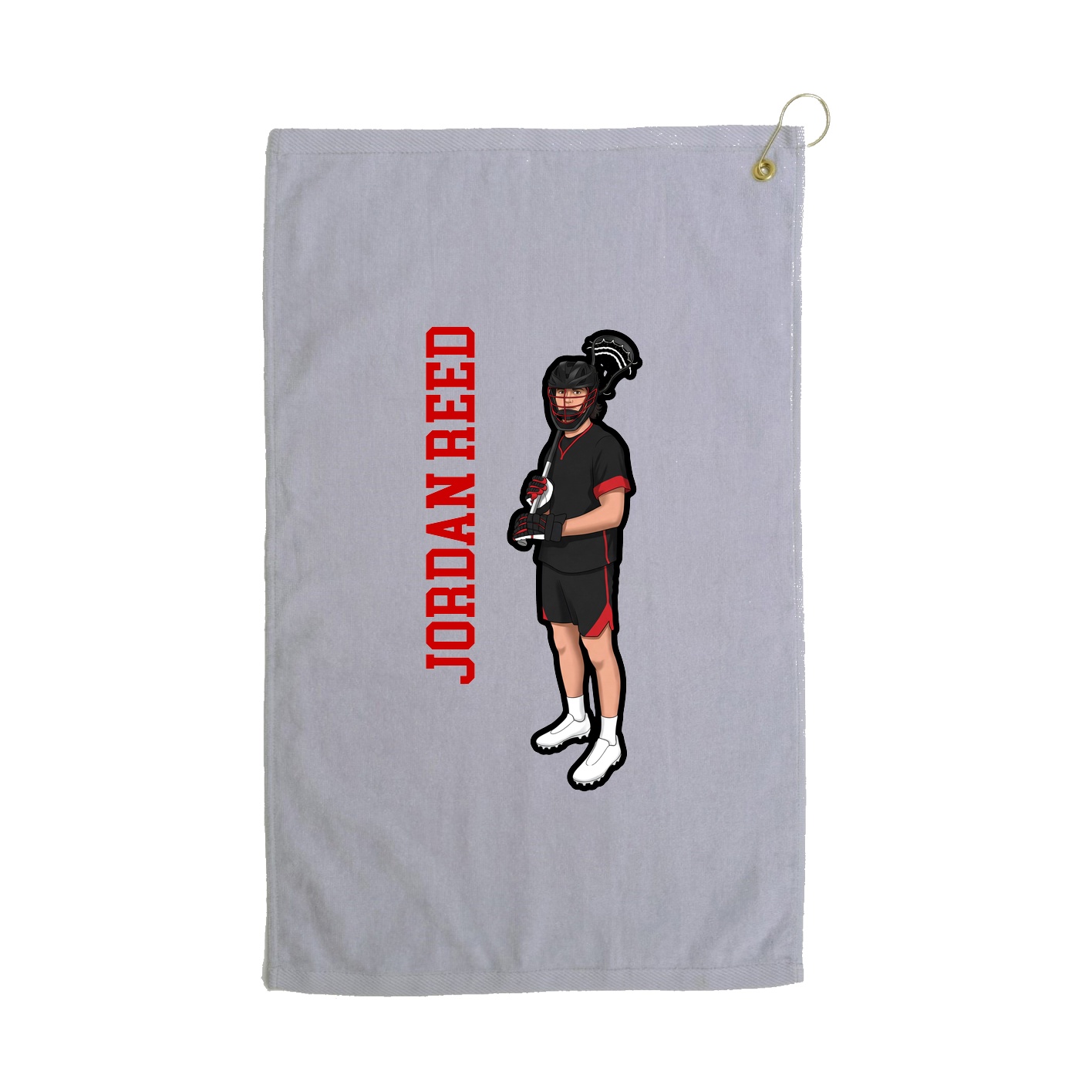 Golf Towel — Name Vertical in Grey
