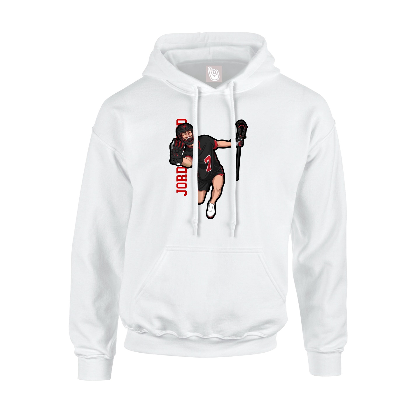 Youth Hoodie — Name Vertical in White
