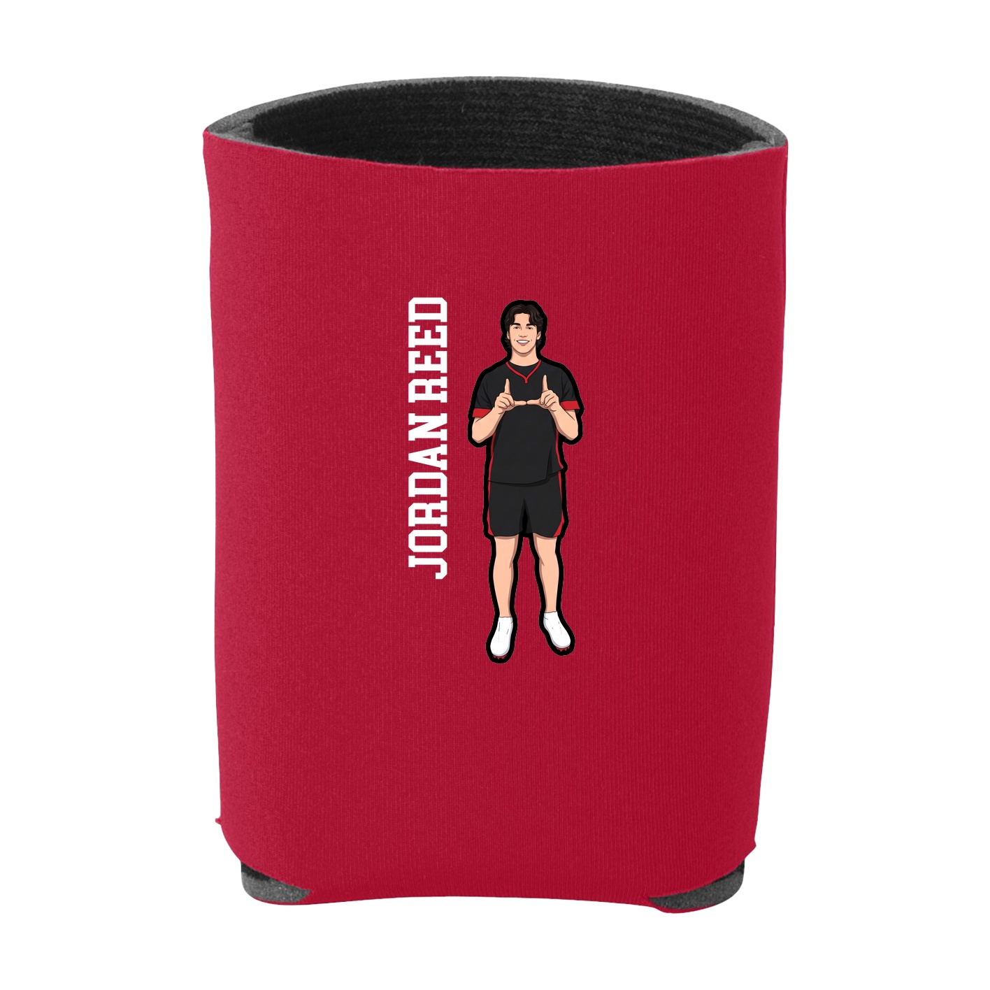 Can Holder — Name Vertical in Red