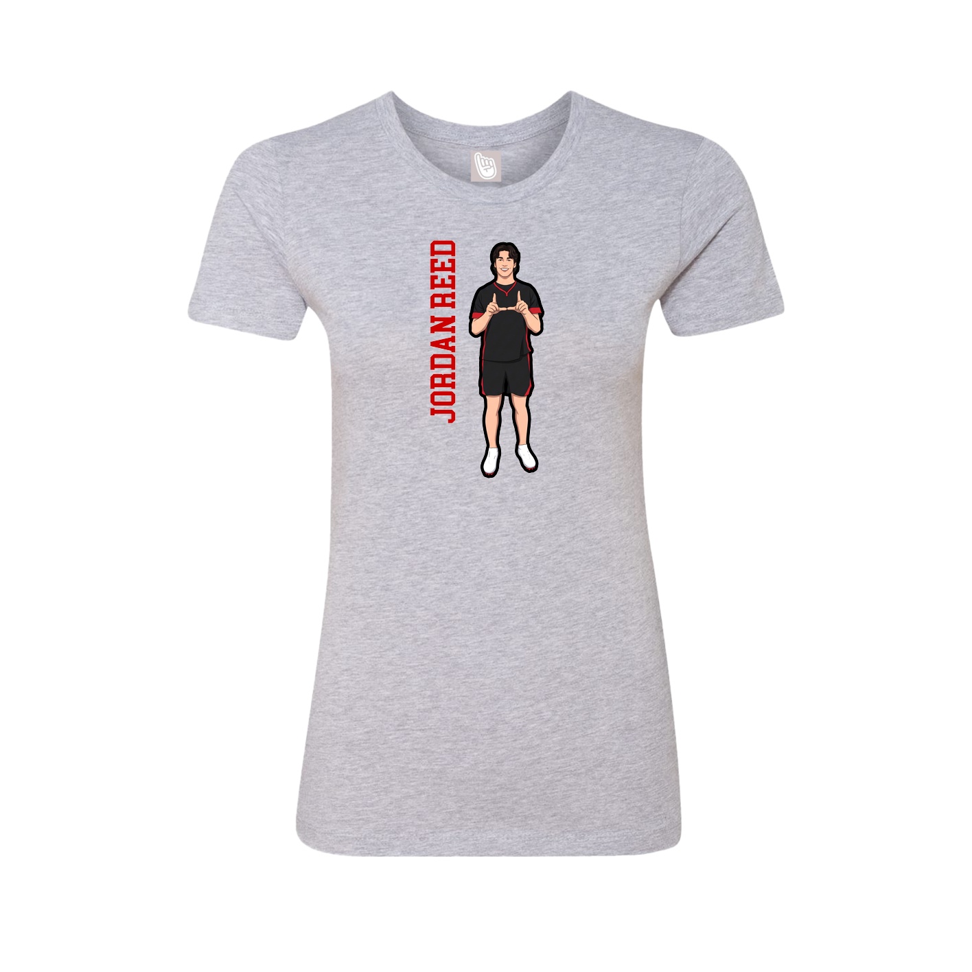 Fitted Women's Tee — Name Vertical in Grey
