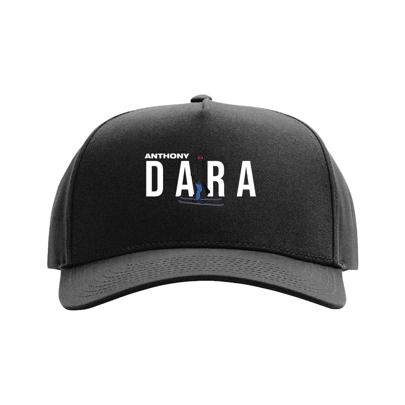 Full Fabric Five-Panel Champ Cap — Player Name in Black