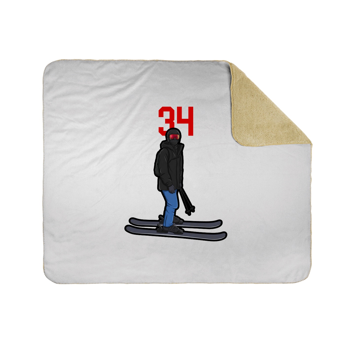 Throw Blanket — Number Top in White