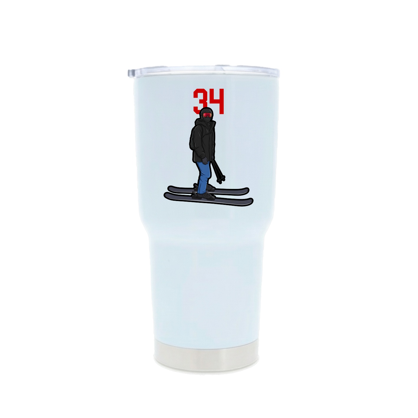 30oz Stainless Steel Tumbler — Number Top in White