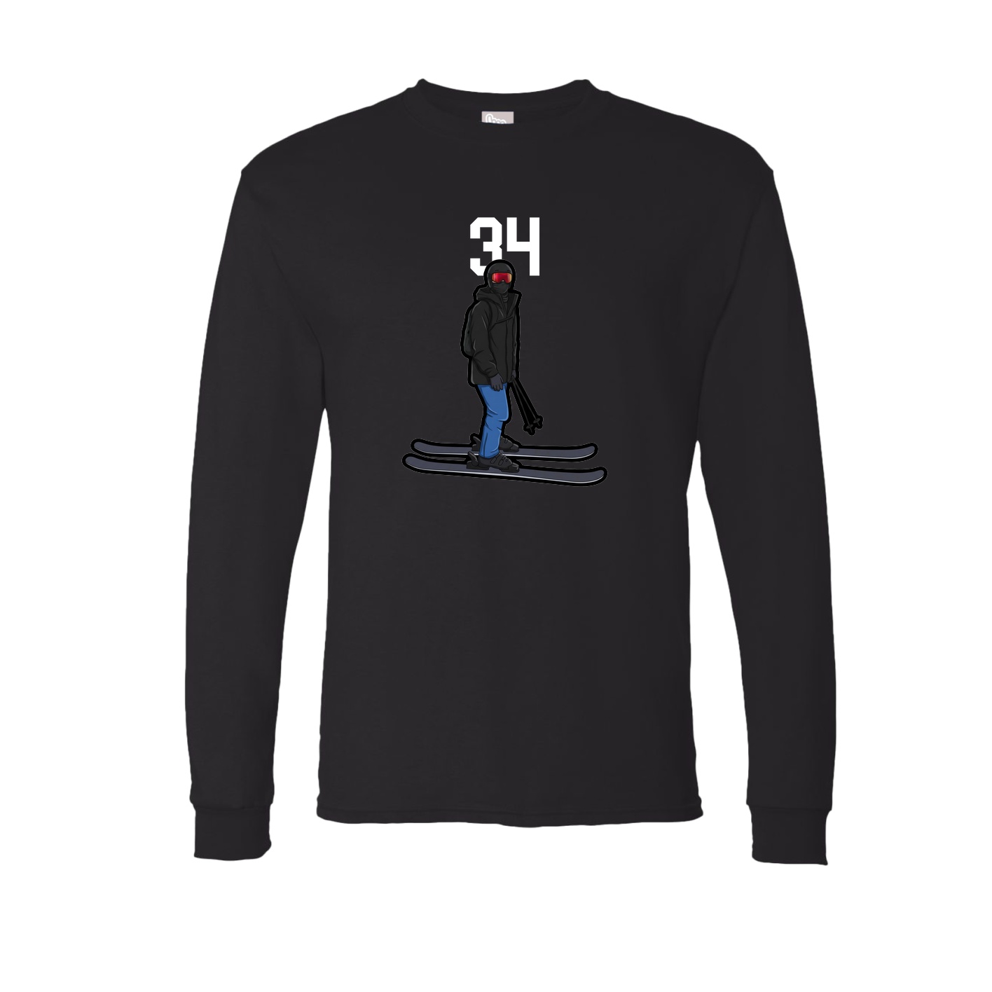 Long Sleeve Tee — Number Top in Black