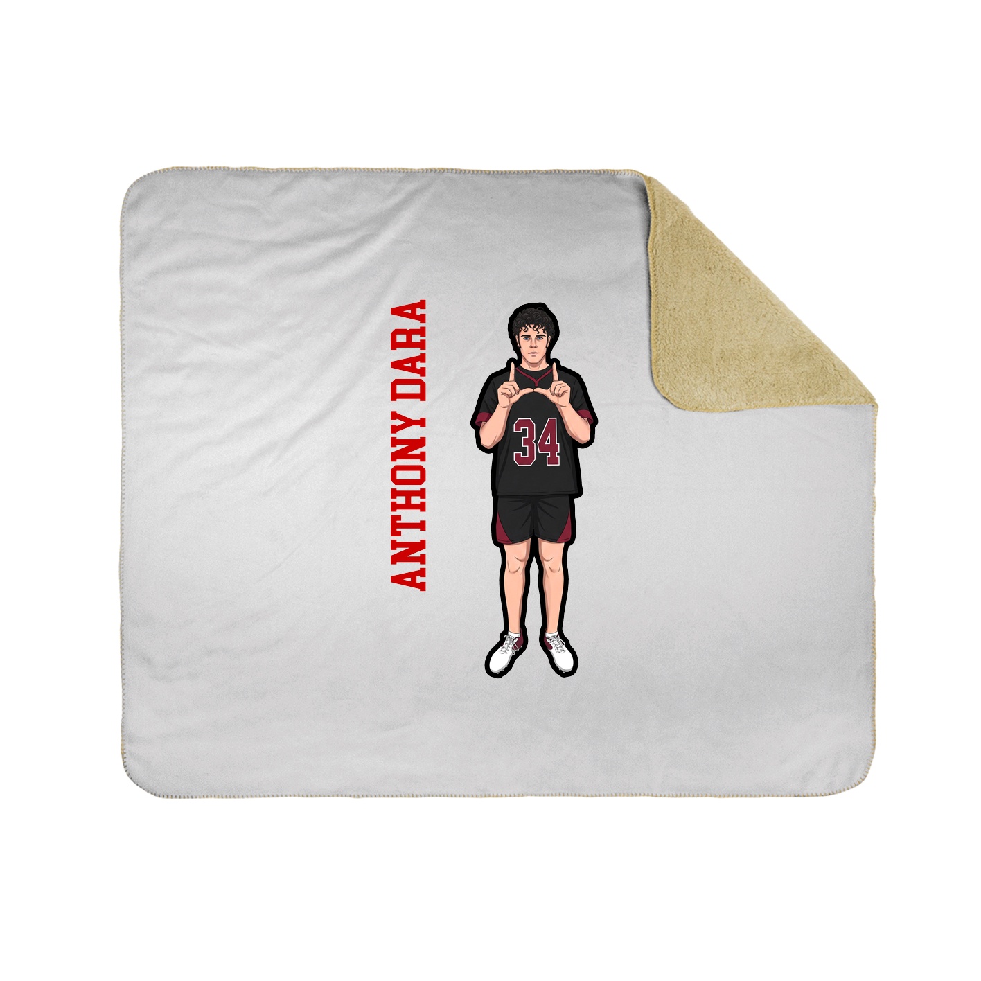 Throw Blanket — Name Vertical in White