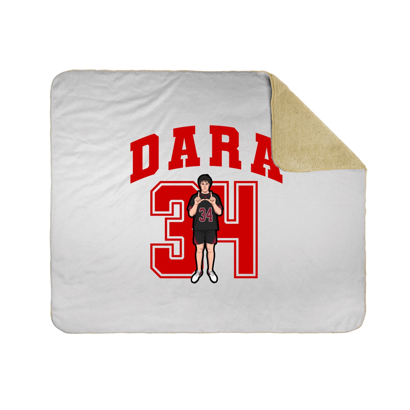 Throw Blanket — Number in White