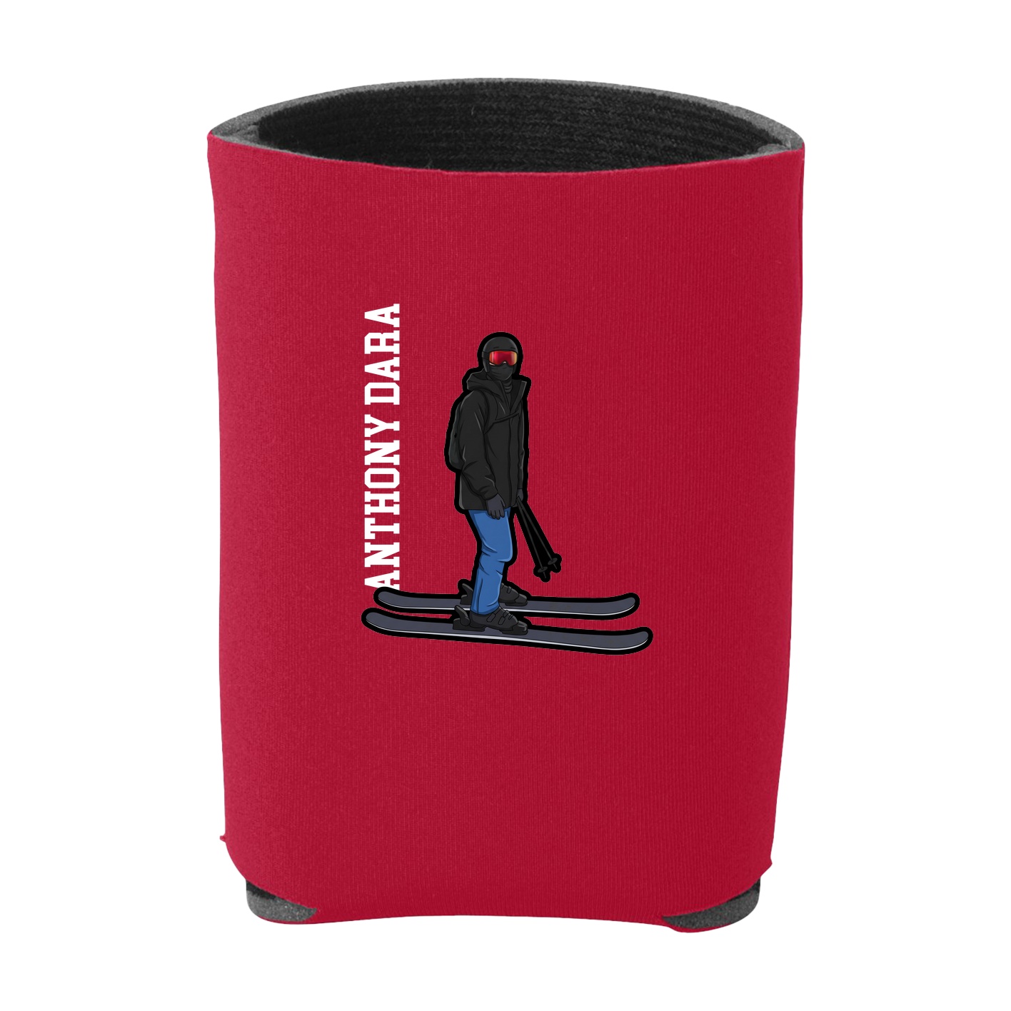 Can Holder — Name Vertical in Red