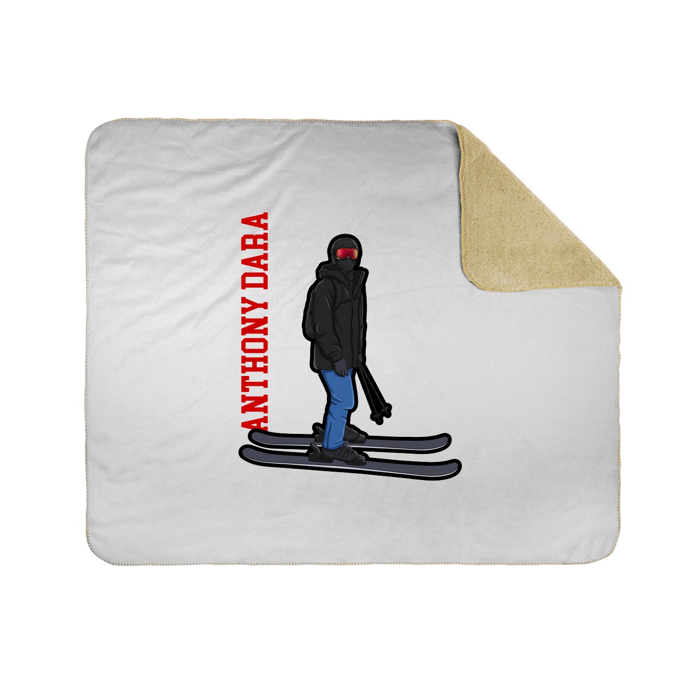 Throw Blanket — Name Vertical in White