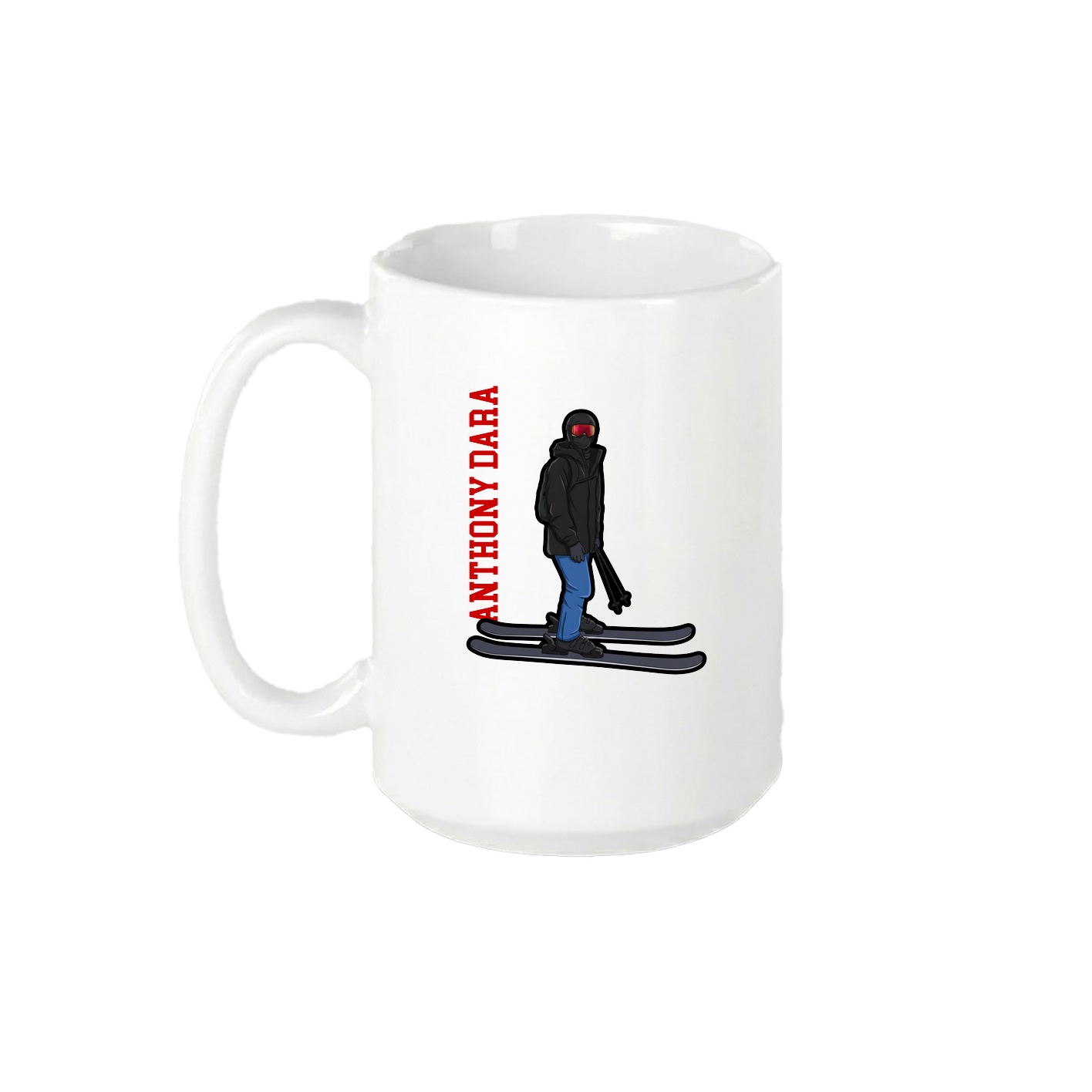 15oz Coffee Mug — Name Vertical in White