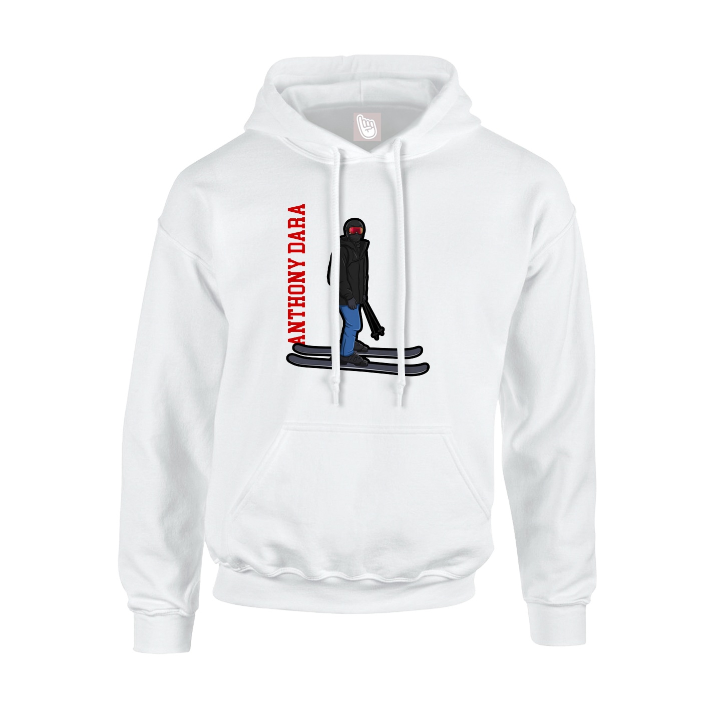 Hoodie — Name Vertical in White