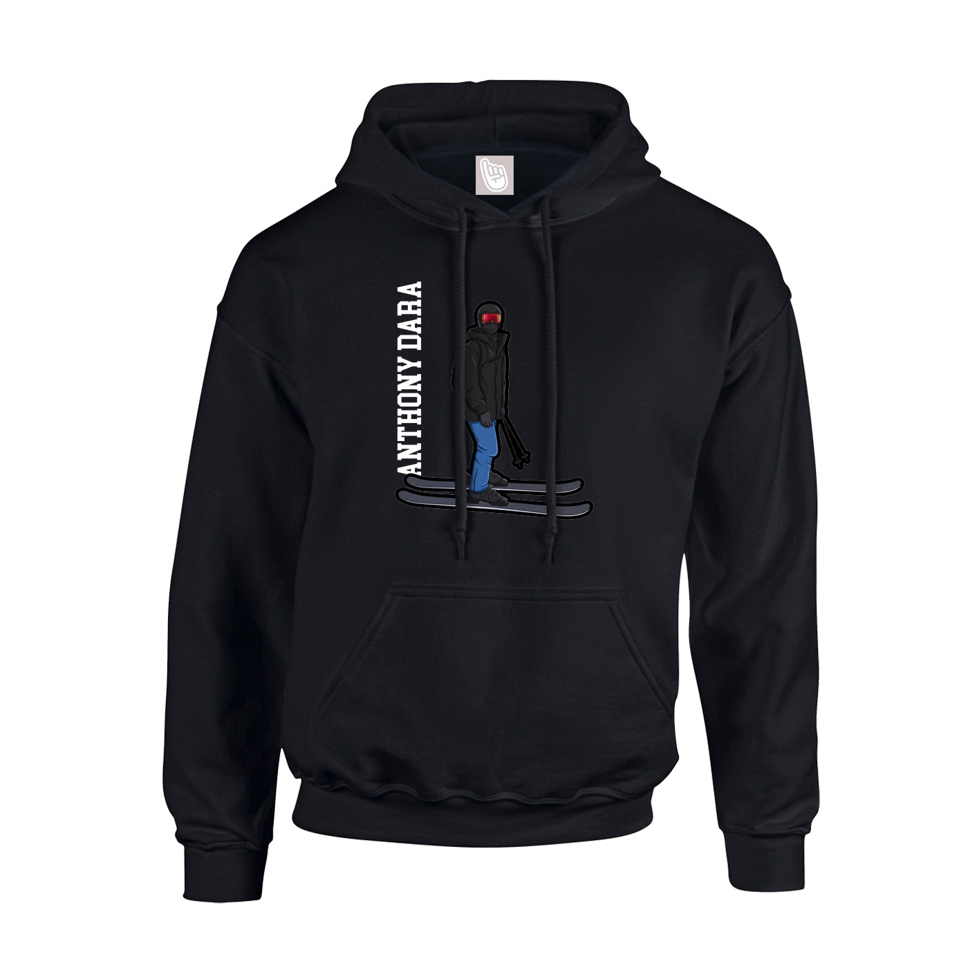 Youth Hoodie — Name Vertical in Black