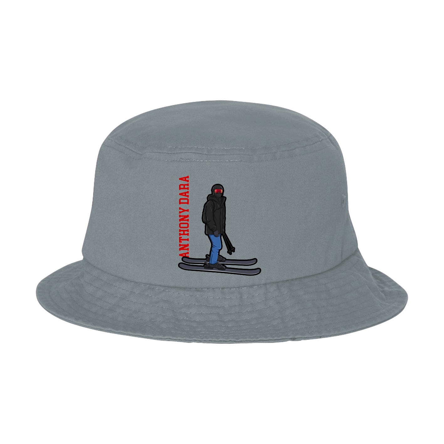 Bucket Cap — Name Vertical in Grey