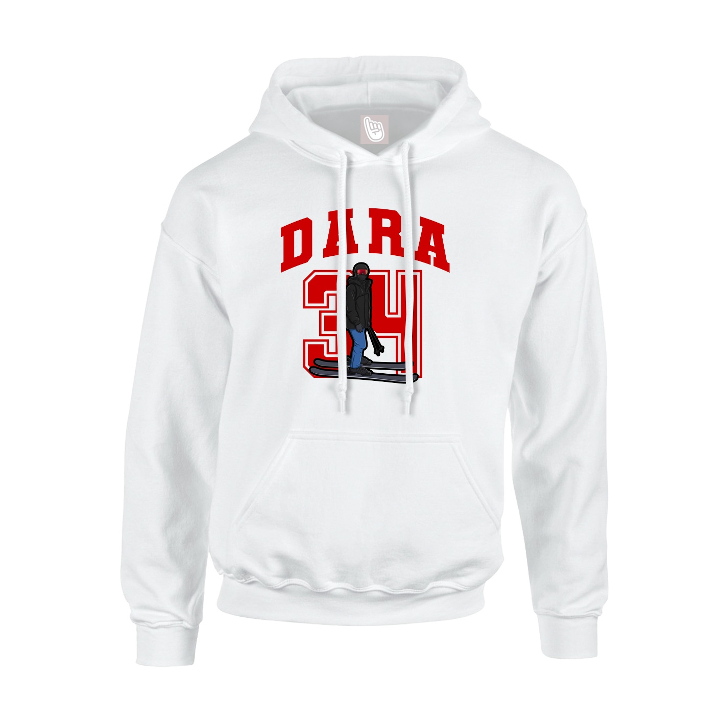 Youth Hoodie — Number in White