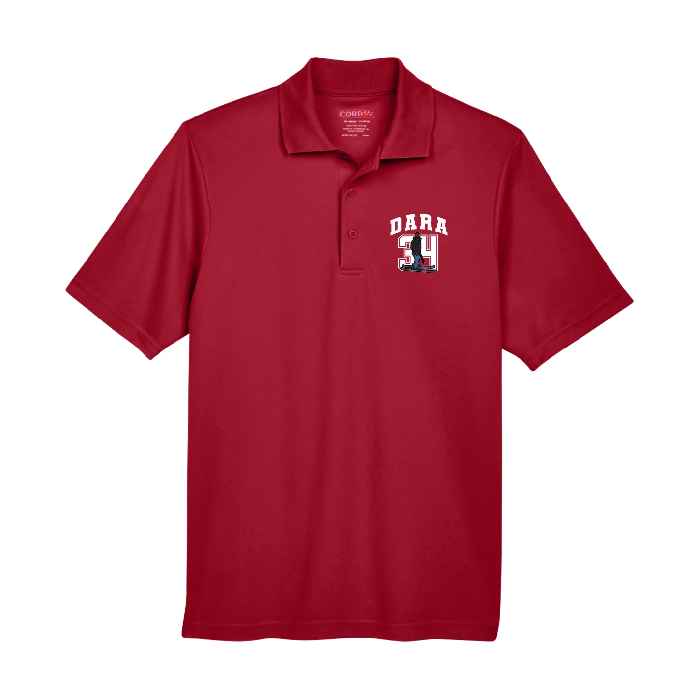 Performance Polo — Number in Red