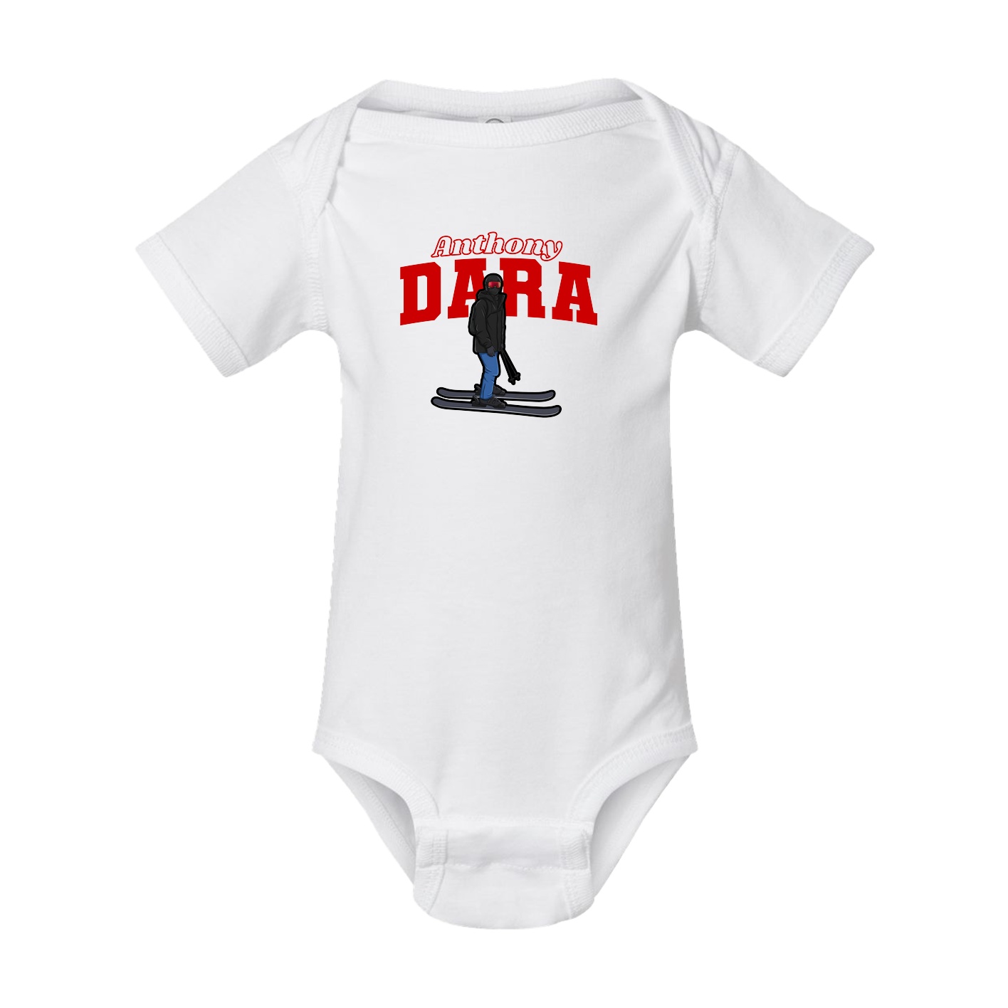 Baby Onesie — Name Arch in White