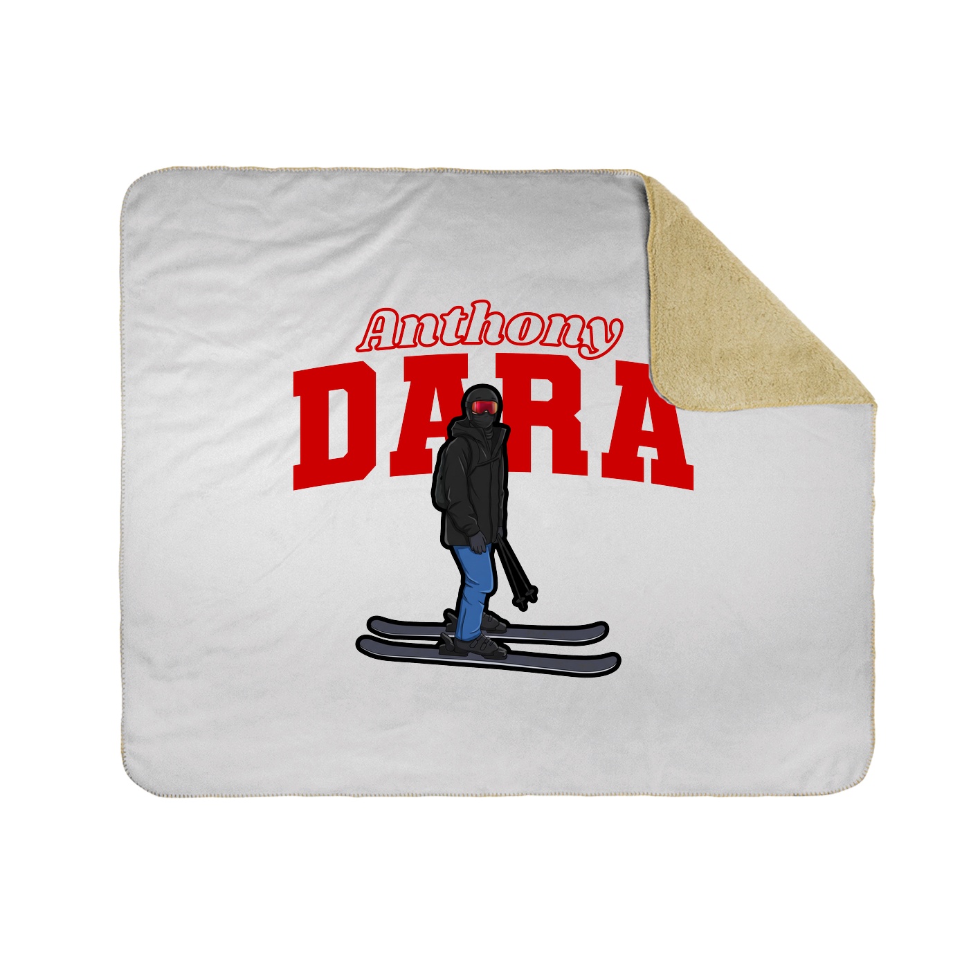 Throw Blanket — Name Arch in White